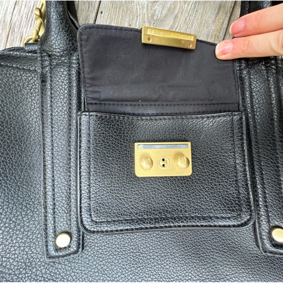 3.1 PHILLIP LIM X TARGET Pebbled Black Vegan Leather Satchel Bag Purse - Picture 8 of 16